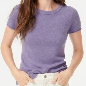 J.Crew 100% Cashmere Short Sleeve Sweater Lavander Purple
